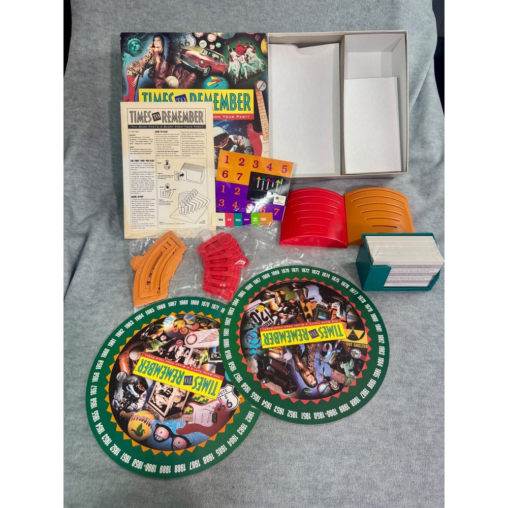 Milton Bradley Times To Remember Board Game 1991 Vintage Trivia Sealed Contents